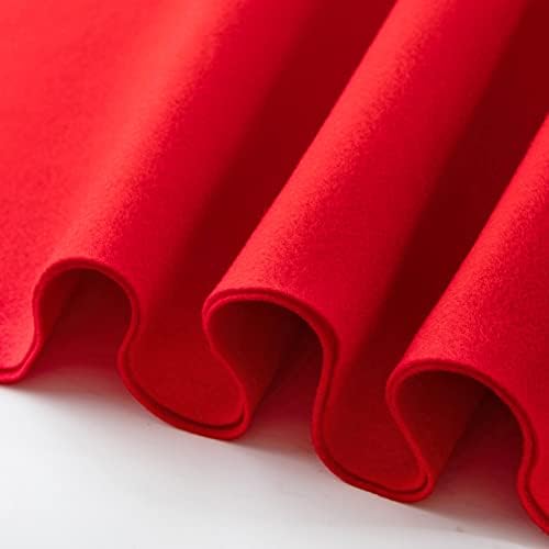 Haofeijh Felt Fabric 72 * 36 polegadas de largura 1,6 mm, folhas de tecido tecidos de acrílico macio para artesanato de bricolagem de bricolage DIY, retalhos de retalhos de artesanato, feltro de artesanato (vermelho)
