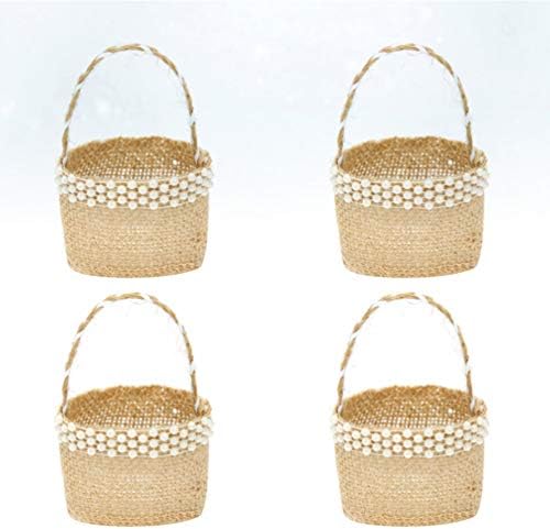 Presente de cesta de vime 4pcs cestas de flor de flores cestas de flores cestas de flor rústica