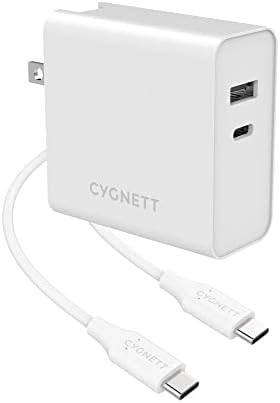 CHOGNETT PowerPlus 60W Carregador de parede dupla USB-A e USB-C + USB-C para Cabo USB-C 1,5m + Adaptadores de viagem-White CY3090POPLU