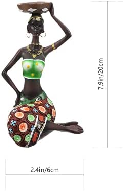 Fomiyes bandejas de mesa decorativas 2pcs figuras africanas escultura do castiça