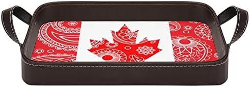 Canadá bandeja de couro de bandeira de bandeira Paisley