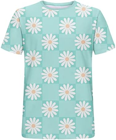 Camiseta casual masculino 3D Flores impressas camisetas Camisetas Crew pescoço Tops de manga curta de verão Tops de pulôver havaiano de verão