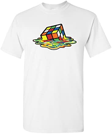 Camiseta de cubo de derretimento clássico de festa engraçada tee rubik camisetas cúbicas