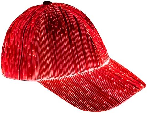 Ruconla Fiber Optic Cap Led Hat com 7 cores Luminous Luminous Growing EDC Baseball Hats USB Charging