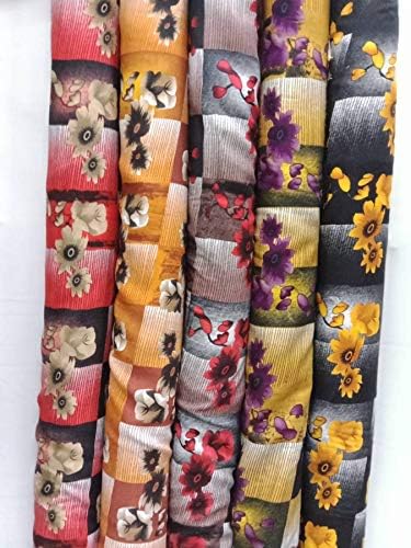 Fabricity - Rayon Challis Fabric by the Yard - 58 polegadas de largura - Projeto de flor esticada impressa