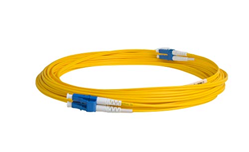 Speedyfibertx-1 pacote de 1 pacote 0,20 metro LC a LC Cabo de remendo de fibra, corning SMF-28 SingleMode 9/20mum Ultra Fiber Optical, duplex, riser amarelo de jaqueta de cabo NR