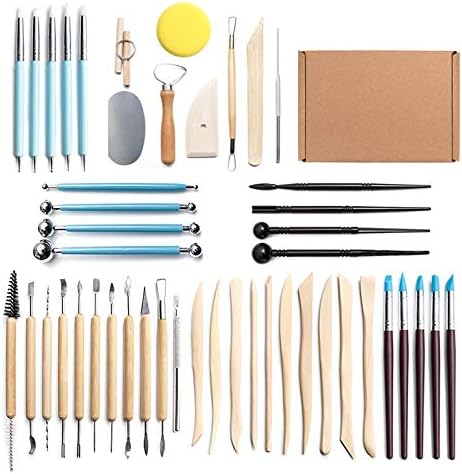 Hongweinc 48 peças de escultura ferramentas de modelagem conjunto de ferramentas de cerâmica kits de ferramentas