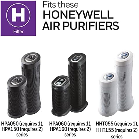 Honeywell HRF-H1 Filtro de purificador de ar HRF-H1 H, 1-Pack-para série HPA050/150, HPA060 e HPA160-Alvo do filtro de ar de alérgenos do ar alvo de incêndio/fumaça, pólen, pó dander e poeira