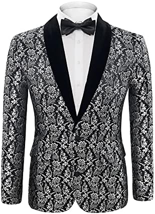 Cacycasa Men's Party Blazer Suit Jack Jacquard Bordado Tuxedo de Casamento