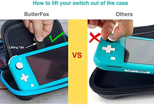 Caixa de transporte Butterfox para Nintendo Switch Lite com 19 e 2 portadores de cartas Micro SD