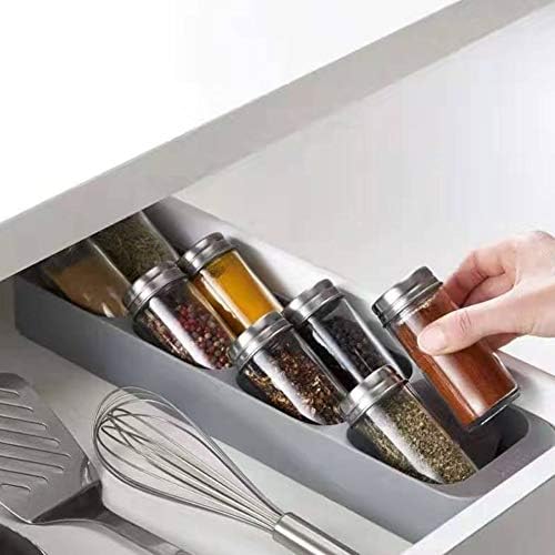 Organizador de jarra de especiarias, gaveta Cabinete Spice Jar Bottle Storage Box 8 Grades Organizador Hossehould Kitchen Supplies Adequado para menos de 4,5 cm/1,8in de diâmetro