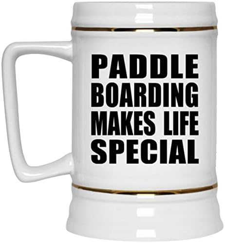 Designsify Paddle Boarding torna a vida especial, 22 onças de cerveja de cerveja caneca de cerâmica