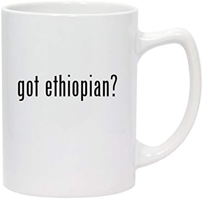Os produtos de molandra têm etíope? - 14 onças de caneca de café em cerâmica branca