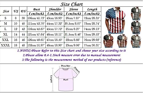 Xxbr camisas de pólo patriótico masculino, 4 de julho Retro American Flag 1/4 Zip Tops Tops Camisa de