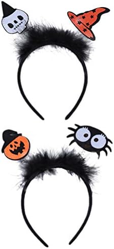 Kesyoo 2pcs Halloween Pumpkin Witch Witch Head Misfarerade Festas de banda de cabelo Props Black Halloween