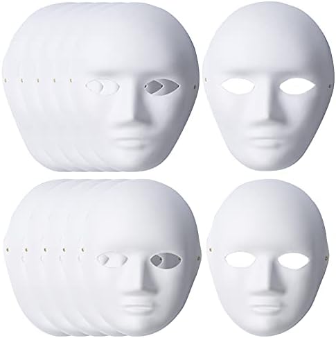 Máscaras de planície brancas, 12 máscaras de rosto de papel de 12 pacot