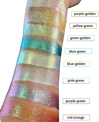 Chameleon Color Shift Mica Powder, Pigmentos de sombra dos olhos em pó, 8 conjuntos de cor de aquarela de