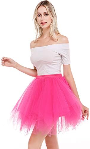 Saias femininas de Huertop Mini -saia branca Retro Slip Bubble Yarn Salia de balé dança meia saia tn! 652