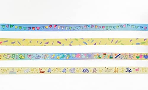 Yulka Crafts Fita fofa de fita washi - fita decorativa | Fita de lavagem pastel - amarelo, azul e arco