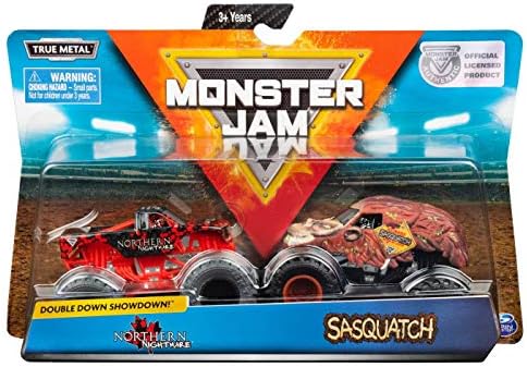 Monster Jam, Nightmare Official do Norte vs. Sasquatch Die Cast Monster Trucks, 1: 64 escala, 2 pacote