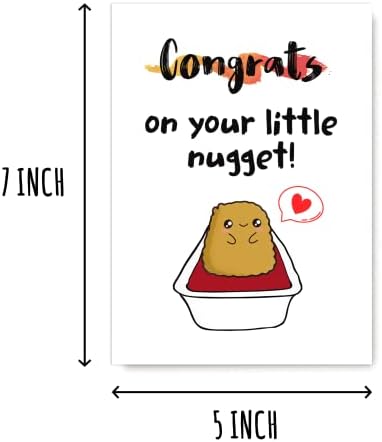 Krysdesigns Nugget Baby Card - Parabéns pela sua pequena pepita - Novo chá de chá de chá de chá de