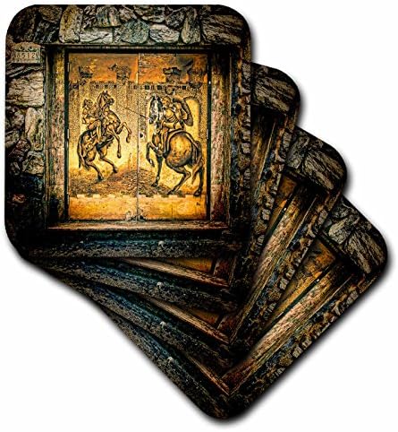 3drose cst_56013_4 Queens portas Cavaleiros espanhóis Cavalhas de azulejo de cerâmica, conjunto de 8