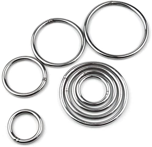 20 peças aço inoxidável de alta resistência redonda o anel de 4 mm de espessura, para sacos de hardware