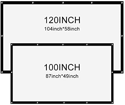 Tela do projetor de 120 polegadas de FZZDP 16: 9 portátil para 120 polegadas de parede de 100 polegadas para a tela de projeção de cinema em casa do projetor
