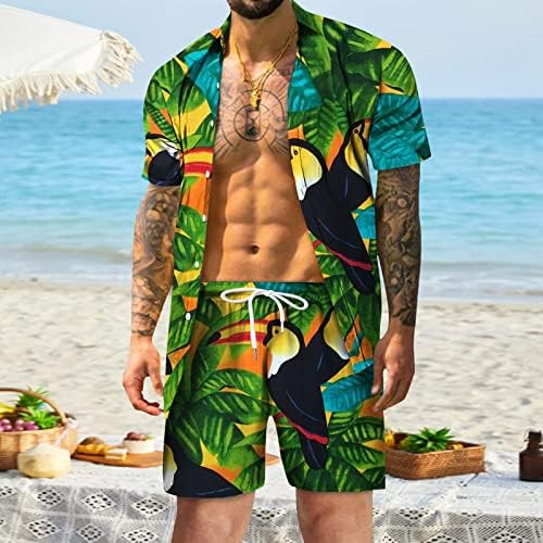 2023 New Mens Spring Summer Summer Casual Beach Casual abotoado camisa de manga curta Terno havaiano impresso para homens
