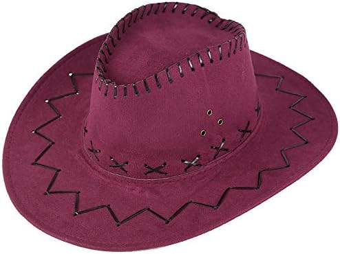 Unissex adulto de capa de cowboy oeste para homens mulheres clássicas roll up brim hat hat chapéu de cowboy ocidental com boné de sol do cinto