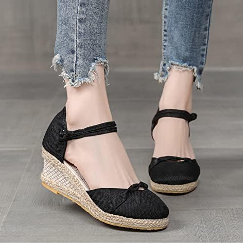 Sandálias de cunha feminina moda de verão sandálias respiráveis ​​sandálias de dedão de dedão de pé de caminhada
