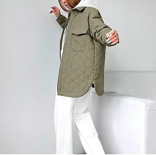Twgone feminino casaco moda moda de manga comprida RHombus cor sólida corda espessada botão externa casaco