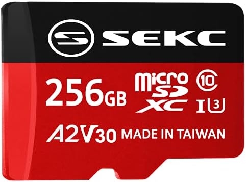 Sekc 256GB MicrosDXC Memory Card com adaptador SD A2 UHS-I U3 V30 Full HD 4K Ultra HD