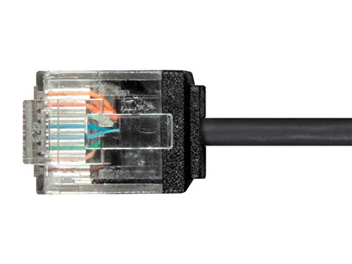 Monoprice Micro Slimrun Cat6 Ethernet Patch Cabo - 50 pés - preto, encalhado, 550MHz, UTP, fio de cobre nua puro,