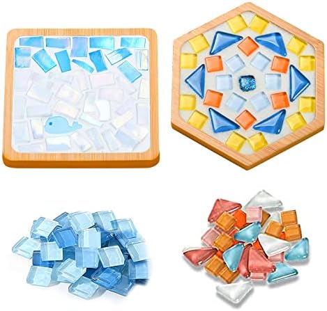 Kit de montanha -russa de mosaico de vidro: kit de mosaico de 2pcs para artesanato, mosaica de vidro artesanato
