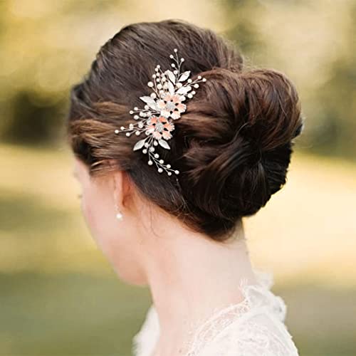 Cabelo de casamento de flores casdre pente de casamento prata cristal lateral pente lateral pente de cabelo