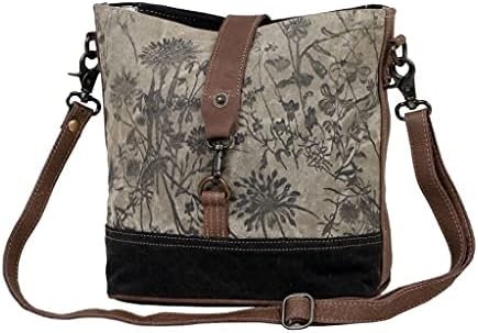 Myra Bag Female Debonair ombro Bolsa Upcycled Canvas & Leather S-2663