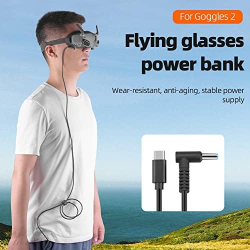 MOOKEENONE USB-C Battery Bank Cable para DJI Avata Goggles 2 óculos