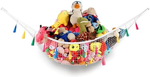 Rede de animais de pelúcia, rede de armazenamento de brinquedos, recheio premium de animais pendurados de animais,