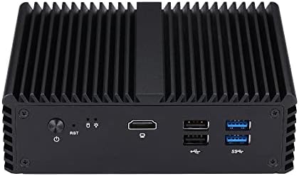 Inuomicro Mini PC sem fãs, Intel Celeron J4105 1,5 GHz, 5 LAN Mini Desktop Computer para construir roteador de