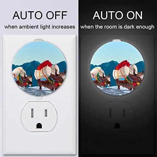 2 Pacote Plug-in Nightlight LED Night Light com sensor de entardecer ao amanhecer para o quarto de
