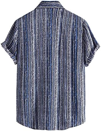 Camisetas de linho de algodão masculino botão de manga curta para baixo boliche havaiano camisetas de praia estampadas no verão Tops regulares