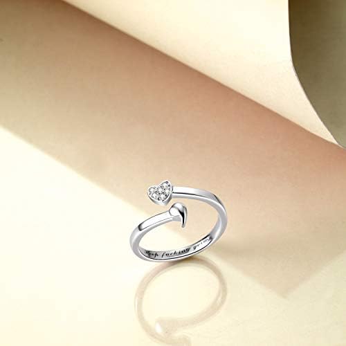 925 anel de prata esterlina continue indo semicolon anel inspirador para mulheres
