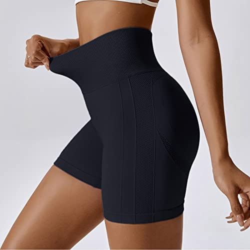 Scruz de butt shorts contínuos shorts femininos shorts alta cintura alta alongamento sólido