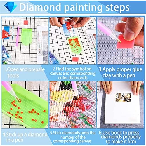 5D Kits de pintura de diamante, arte de diamante para adultos para crianças iniciantes, DIY Round/Square Drill