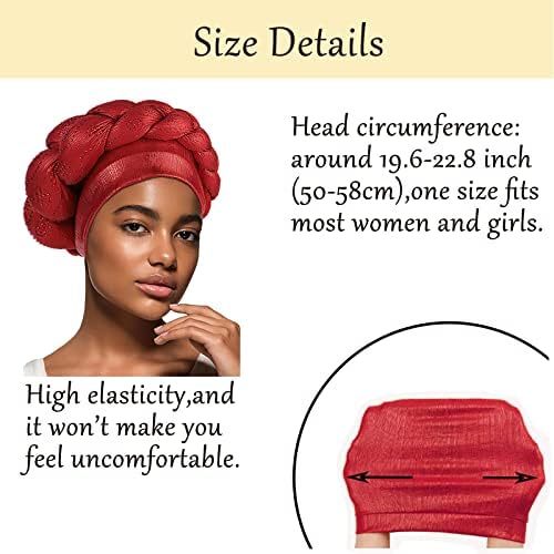 2 peças Turbans africanos boné para mulheres negras e meninas tranças Cristais Cabeça Capinho de cachecol de