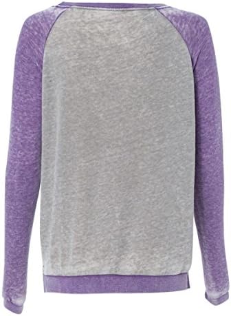 J. America-Ladies Zen Fleece Raglan Sleeve Crewneck Sweatshirt-8927