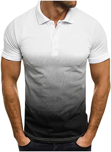Wenkomg1 gradiente masculino Henley camisas de manga curta Tops ao ar livre 2022 camiseta de moda camiseta