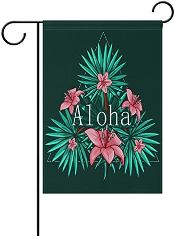 Especialhode Ethel Ernest Family Family Flag Hawaiian Aloha com folhas verdes Poliéster Bandeira