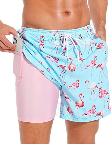 Silkworld Swim Trunks com revestimento de compressão - Premium masculino masculino, banheira/banheira/shorts de praia/lesões de tabuleiro